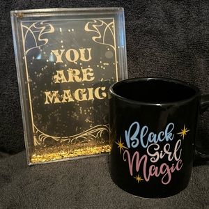 NWOT-Black Girl Magic Mug Silhouette & You Are Magic Photo Frame